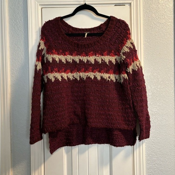 Free People Women's Knit Sweater Size XS Cozy Textured Boho Pullover - Picture 2 of 7